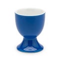 Bright Blue Ceramic Egg Cup with White Interior on White Background breakfast food Royalty Free Stock Photo