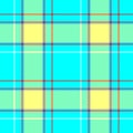 Vibrant blue check diamond tartan plaid fabric seamless pattern texture background Royalty Free Stock Photo