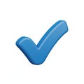 A vibrant blue checkmark icon indicating approval or confirmation Royalty Free Stock Photo