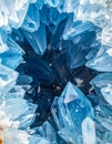 Vibrant Blue Crystal Geode Interior Macro Royalty Free Stock Photo