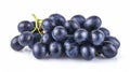 Vibrant Blue Dark Grapes: A Captivating Isolation on a White Canvas -- in a Mesmerizing Perspec