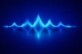 Vibrant Blue Digital Sound Waveform on Dark Background Royalty Free Stock Photo