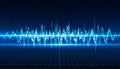 Glowing Digital Soundwave on a Grid Royalty Free Stock Photo