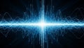 Digital visualization of sound waves or data streams in vibrant blue light abstract technology Royalty Free Stock Photo