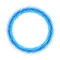 A vibrant blue electric ring with lightning effect on a plain white background Royalty Free Stock Photo