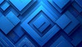 Vibrant blue geometric abstract composition with layered squares and light effects background Royalty Free Stock Photo