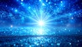 Vibrant Blue Glittering Sparkle Explosion Background with Light Rays and Bokeh image photo Royalty Free Stock Photo
