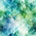 Vibrant blue and green triangles background with flowing textures (tiled)