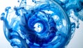 Vibrant Blue Ink Swirl in Clear Water Royalty Free Stock Photo