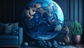 Vibrant Blue Marble: A Realistic Depiction of Planet Earth in 4K Resolution, Made with Generative AI Royalty Free Stock Photo