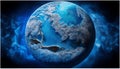 Vibrant Blue Marble: A Realistic Depiction of Planet Earth in 4K Resolution, Made with Generative AI Royalty Free Stock Photo