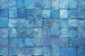 Vibrant Blue Mosaic Wall Artistic Pattern Textured Abstract Background for design, adding a creative touch Royalty Free Stock Photo