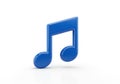 A vibrant blue musical note symbolizing sound and melody isolated on a clean white background Royalty Free Stock Photo