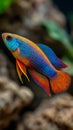 Vibrant Blue Orange Fish in Aquarium Royalty Free Stock Photo