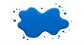 A vibrant blue paint splash forms an irregular, organic shape with smooth curves, Royalty Free Stock Photo