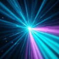 Vibrant Blue and Pink Light Beams Exploding from a Bright Center abstract explosion Royalty Free Stock Photo