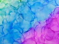 Vibrant Blue and Purple Alcohol Ink Abstract Texture Background