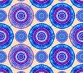 Vibrant Blue Purple Mandala Pattern Texture Royalty Free Stock Photo