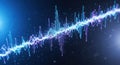 Vibrant blue and purple sound wave visualization abstract energy flow Royalty Free Stock Photo
