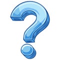Vibrant Blue Question Mark Illustration Icon for Queries Problems and Uncertainty Royalty Free Stock Photo