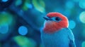 A Vibrant Blue and Red Bird Royalty Free Stock Photo