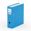 Bright Blue Ring Binder with Metal Rings and Label Holders on a White Background folder stationery Royalty Free Stock Photo