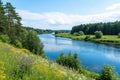 Blue River and Summer Nature Royalty Free Stock Photo