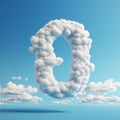 Vibrant Blue Sky: Number Nine Shaped Clouds 3d Rendered Image Royalty Free Stock Photo