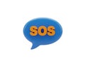 A vibrant blue speech bubble with the word sos written in bold, yellow letters Royalty Free Stock Photo
