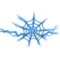 Vibrant Blue Spiderweb Pattern with Electric Sparks on a White Background Royalty Free Stock Photo