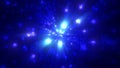 Vibrant blue star field radiating glowing light particles in deep cosmic space Royalty Free Stock Photo
