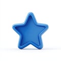 3D Render of a Puffy Blue Star Icon on White Background Royalty Free Stock Photo
