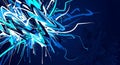 Vibrant Blue and White Abstract Graffiti Explosion Royalty Free Stock Photo