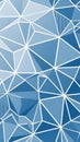Vibrant blue and white geometric abstract pattern composed of interconnected triangles and polygons with varying shades of blue Royalty Free Stock Photo