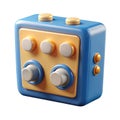 Brightly colored toy cube with buttons knobs and dials Royalty Free Stock Photo