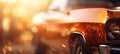 Vibrant blurred bokeh with car showroom scenes and vintage car imagery for an automotive backdrop