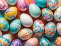 Vibrant Boho Easter Egg Pattern Background A Stunning Visual for Spring Celebrations Invitations or Digital Design Royalty Free Stock Photo