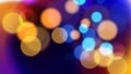 Vibrant bokeh lights. Abstract festive blurred background. Bright defocused glowing lights effect.