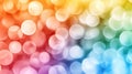 Vibrant bokeh lights in a rainbow gradient create a dreamy, abstract background, AI Royalty Free Stock Photo