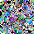 Abstract bold vivid multicolor psychedelic pattern Mixed chaotic geometric mosaic elements in motion