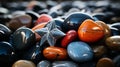 Vibrant And Bold Star Surrounded By Colored Stones Royalty Free Stock Photo