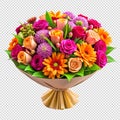 A Vibrant Bouquet Blooms With Freshness For Gift