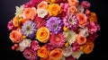 vibrant bouquet flowers top view Royalty Free Stock Photo