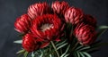 Vibrant bouquet of red flowers in bloom