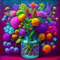 Vibrant bouquet of spring wild blooms in a vase Royalty Free Stock Photo