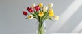 Vibrant bouquet of tulips adding a touch of spring to a contemporary interior Royalty Free Stock Photo