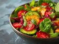 Fresh Mixed Salad with Sesame, Tomato, and Avocado - Healthy Culinary Dish