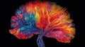 Vibrant Brain in Ultra High Resolution Explore the Colorful Spectrum of the Human Mind AI generative Royalty Free Stock Photo