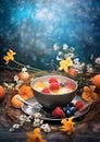 Vibrant breakfast backdrops colors dancing in the dawn