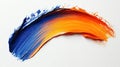 Vibrant brushstrokes of blue and orange paint on white background Royalty Free Stock Photo
